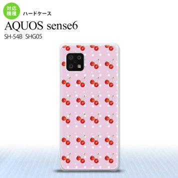 SH-54B SHG05 AQUOS sense6 スマホケース ハードケース さくらんぼ チェリー ピンク メンズ レディース nk-sens6-178