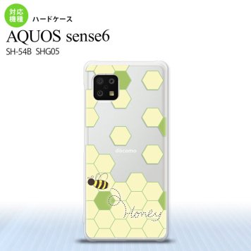 SH-54B SHG05 AQUOS sense6 スマホケース ハードケース ハニー クリア グリーン メンズ レディース nk-sens6-1684