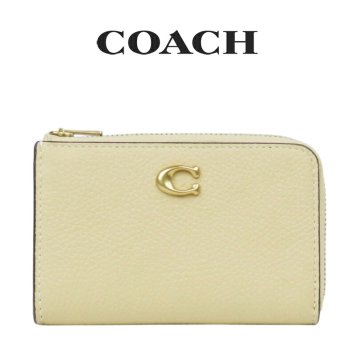 送料無料 コーチ COACH アウトレット 夏のボーナス レディース 小物 キーケース CR513 B4LGZ(ブラス×ムーンライト) イエロー (プレゼント ブランド カードケース フラグメントケース レザー ジップ 小銭入れ)
