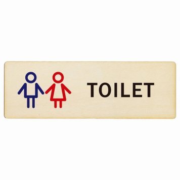 トイレ プレート 木製 男女 Iタイプ 長方形 18x6cm ドア サインプレート ピクトサイン トイレマーク表示 案内 注意 施設 御手洗 TOILET おしゃれ シンプル 安全対策