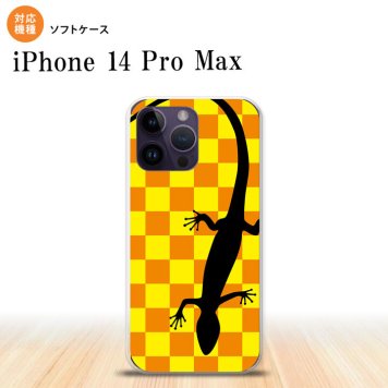 iPhone14 ProMax iPhone14 Pro Max スマホケース 背面ケースソフトケース トカゲ 市松 黄 2022年 9月発売 nk-i14pm-tp861