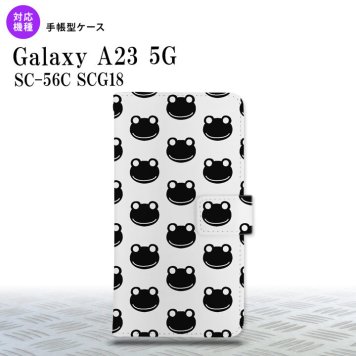 Galaxy A23 GalaxyA23 手帳型スマホケース カバー カエル かえる 白 黒 2022年 10月発売 nk-004s-a23-dr167