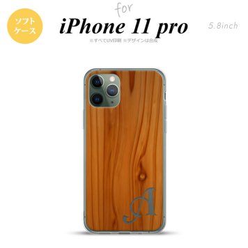 iPhone11Pro iPhone11 Pro スマホケース ソフトケース ピクチャ 木目 茶 +アルファベット メンズ レディース nk-i11p-tp735i