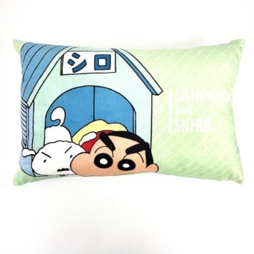 クレヨンしんちゃん しんちゃんと＆シロ トスピロー クッション グリーン 25×40(cm)