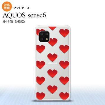 SH-54B SHG05 AQUOS sense6 スマホケース ソフトケース ハート A 赤 メンズ レディース nk-sens6-tp017