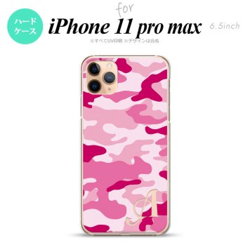 iPhone11ProMax iPhone11pro max スマホケース ハードケース ウッドランド 迷彩 D ピンク +アルファベット メンズ レディース nk-i11pm-1150i