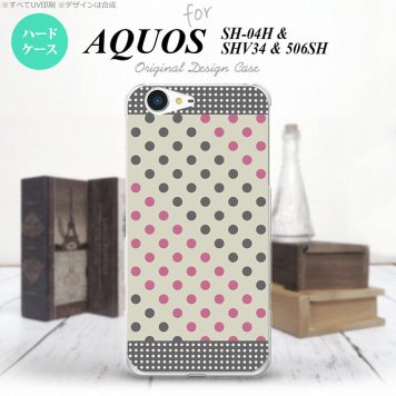 【SH04H】【スマホケース/スマホカバー】【アクオス ゼータ】SH04H スマホケース AQUOS ZETA SH04H カバー アクオス ゼータ ドット・水玉 グレー×ピンク nk-sh04h-1649【メール便送料無料】