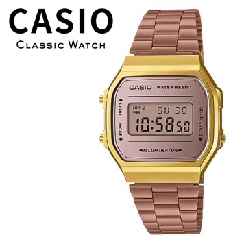 箱なし 希少デザイン カシオ 腕時計 メンズ レディース ローズゴールド パープル CASIO A168 海外モデル レトロ デジタル チプカシ ミラー プレゼント ギフト 成人 卒業 入学