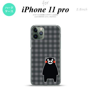 iPhone11Pro iPhone11 Pro スマホケース ハードケース くまモン チェック グレー メンズ レディース nk-i11p-km19