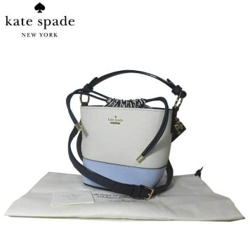 ケイト・スペード ブティック kate spade ショルダーバッグ PXRU8883 レザー×キャンバス  ハンドル付き 2WAY ショルダー / ポシェット pippa / cameron street / cmt/mormlt(137):オフホワイト系×ライトブルー系×ネイビー系