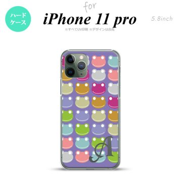 iPhone11Pro iPhone11 Pro スマホケース ハードケース カエル かえる B 紫 +アルファベット メンズ レディース nk-i11p-163i
