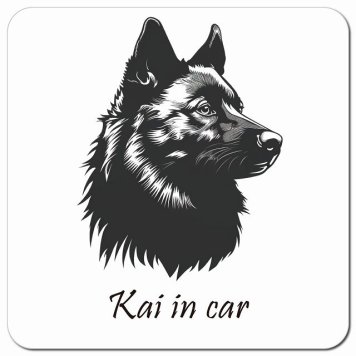 イラスト付 Dog in Car 甲斐犬 Bタイプ カーサイン 車 マグネットステッカー 犬 マグネット 強力 13x13cm 正方形 おしゃれ かわいい ドラレコステッカー 安全対策 危険運転 煽り運転 アニマル 動物 犬種別 屋外 防水 屋内