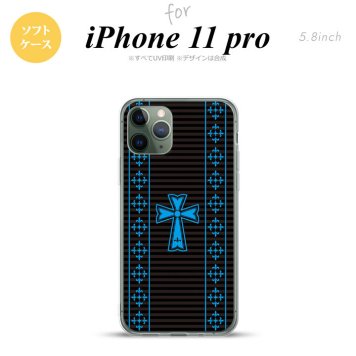 iPhone11Pro iPhone11 Pro スマホケース ソフトケース ゴシック 黒 水色 メンズ レディース nk-i11p-tp1009