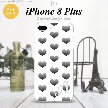 【iPhone8Plus】【スマホケース/スマホカバー】【アイフォン8プラス】iPhone8Plus スマホケース ケース アイフォン8プラス イニシャル ハート グレー×白 nk-ip8p-tp116ini【メール便送料無料】