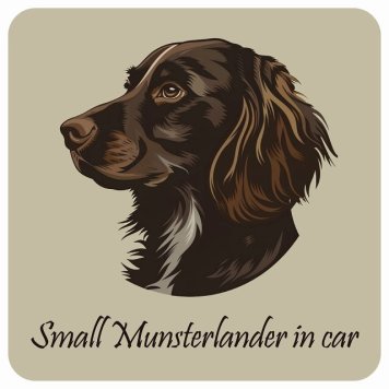 ドッグ カーステッカー イラスト付 Dog in Car スモールミュンスターレンダー Bタイプ セーフティサイン 犬種別 正方形 13x13cm シール リア あおり運転対策 Dog Sticker 屋外 屋内 防水 かわいい おしゃれ 安全対策 カーサイン