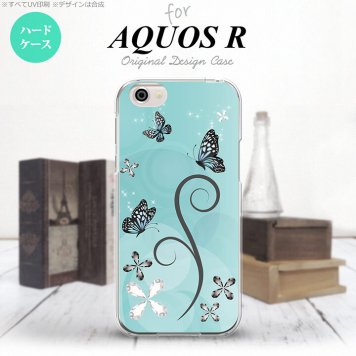 【SH03J】【スマホケース/スマホカバー】【アクオス R】SH03J スマホケース AQUOS R SH-03J カバー アクオス R バタフライ・蝶（D） 水色 nk-sh03j-226【メール便送料無料】