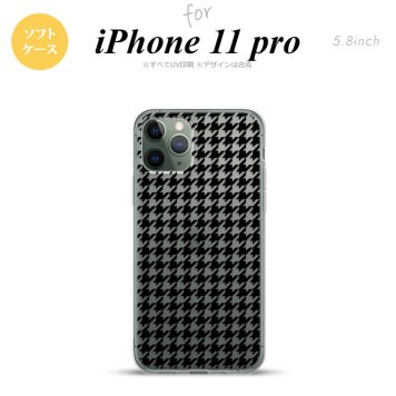 iPhone11Pro iPhone11 Pro スマホケース ソフトケース 千鳥 格子 小 黒 クリア メンズ レディース nk-i11p-tp915