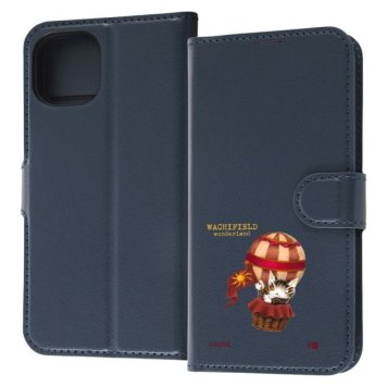 iPhone 14 / 13 / 『猫のダヤン』/耐衝撃 手帳型レザーケースマグネット / ダヤン_気球 ※送料無料(ポスト投函)