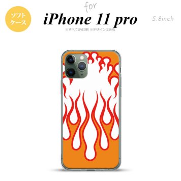 iPhone11Pro iPhone11 Pro スマホケース ソフトケース ファイヤー 炎 白 赤 メンズ レディース nk-i11p-tp1309