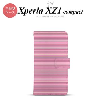 【手帳型 スマホ カバー ケース】【SO02K】【エクスペリア XZ1】手帳型 ケース SO-02K スマホ カバー Xperia XZ1 Compact エクスペリア ボーダー ピンク nk-004s-so02k-dr1286【メール便送料無料】