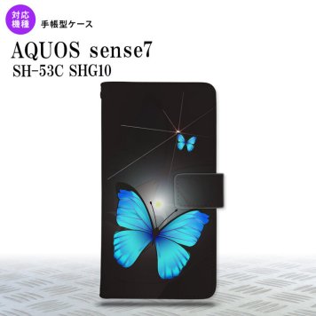 sense7 sense7 手帳型スマホケース カバー バタフライ 蝶 黒 2022年 11月発売 nk-004s-sens7-dr214