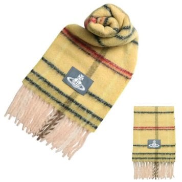 ヴィヴィアンウエストウッド マフラー Vivienne Westwood CHUNKY CHECK 8103014F-W01MO-E401 ユニセックス YELLOW イエロー チェック柄