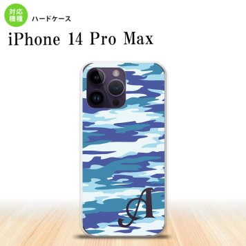 iPhone14 ProMax iPhone14 Pro Max スマホケース 背面ケース ハードケース タイガー 迷彩 B 青 +アルファベット 2022年 9月発売 nk-i14pm-1168i