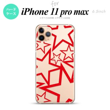 iPhone11ProMax iPhone11pro max スマホケース ハードケース 星 クリア 赤 メンズ レディース nk-i11pm-1116