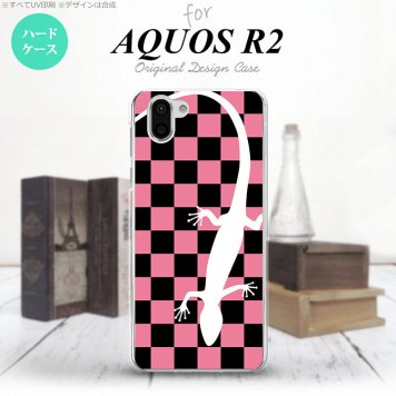 AQUOS R2 アクオス アール2 SH-03K SHV42 専用 スマホケース カバー ハードケース トカゲ ピンク nk-r2-863[スマホ,スマホケース,スマホカバー,ケース,カバー,ジャケット]
