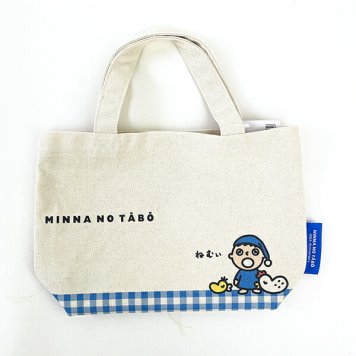 サンリオ みんなのたあ坊 帆布ミニトート ねむい トートバッグ かばん ブルー