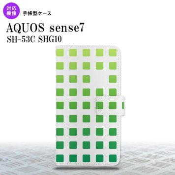 sense7 sense7 手帳型スマホケース カバー スクエア ドット 緑 2022年 11月発売 nk-004s-sens7-dr1367