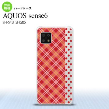 SH-54B SHG05 AQUOS sense6 スマホケース ハードケース タータン ドット 赤 メンズ レディース nk-sens6-1531