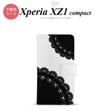 【手帳型 スマホ カバー ケース】【SO02K】【エクスペリア XZ1】手帳型 ケース SO-02K スマホ カバー Xperia XZ1 Compact エクスペリア レース(A) 黒 nk-004s-so02k-dr722【メール便送料無料】