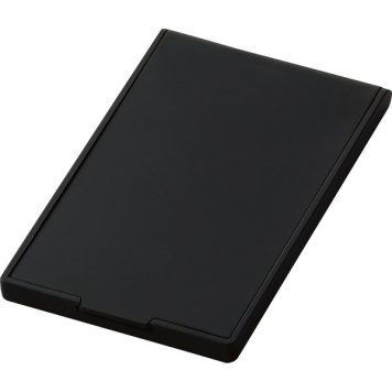 【直送】ノーブランド [26-0580-075] M2570-1 コンパクトミラー ブラック 手鏡 化粧鏡 ガラス ABS樹脂 5.4×8.5cm 薄型 軽量 持ち運び 販促 ノベルティ 企業ロゴ キャラクター 印刷 女性向け キャンペーン プチギフト ギフト