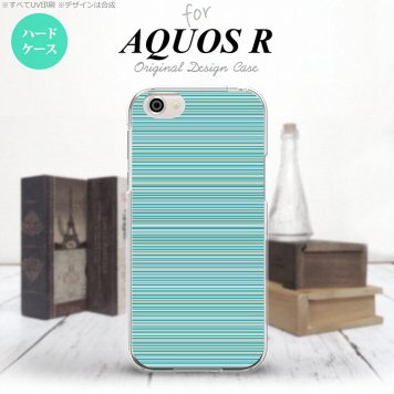 【SH03J】【スマホケース/スマホカバー】【アクオス R】SH03J スマホケース AQUOS R SH-03J カバー アクオス R ボーダー ターコイズ nk-sh03j-1285【メール便送料無料】