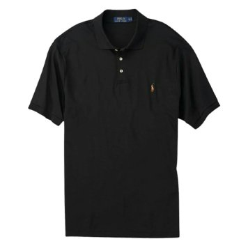 ラルフローレン Ralph Lauren ポロシャツ 無地 半袖 コットン ポニーロゴ ワンポイント 刺繍 710666999 002 SOFT TOUCH POLO CLASSIC FIT メンズ ブラック