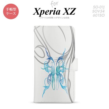 【手帳型 スマホ カバー ケース】【SO01J】【エクスペリア XZ 】手帳型 ケース SO-01J スマホ カバー XPERIA XZ エクスペリア ピンスト 白×青 nk-004s-so01j-dr1249【メール便送料無料】