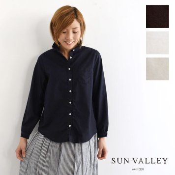 【SUN VALLEY　サンバレー】製品染め オックス レギュラー シャツ(skt001006)レディース 定番 服 カジュアル きれいめ 上品 おしゃれ コーディネート ナチュラル シンプル ナチュラン 母の日