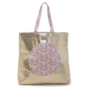 キャスキッドソン Cath Kidston バッグ トートバッグ ショルダーバッグ 756327 Spotty Dotty Metallic Tote スポッティ ドッティ メタリック トート Chalk Mews Ditsy 花柄+ゴールドマルチ