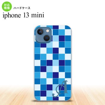 iPhone13mini iPhone13 mini ケース ハードケース スクエア モザイク 青 +アルファベット  nk-i13m-1020i