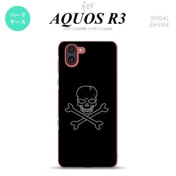 SH-04L SHV44 R3 AQUOS R3 スマホケース カバー ドクロ 黒 nk-r3-512