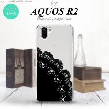 AQUOS R2 アクオス アール2 SH-03K SHV42 専用 スマホケース カバー ハードケース レース(A) 黒 nk-r2-722[スマホ,スマホケース,スマホカバー,ケース,カバー,ジャケット]