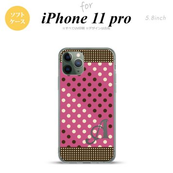 iPhone11Pro iPhone11 Pro スマホケース ソフトケース ドット 水玉 C 紫 茶 +アルファベット メンズ レディース nk-i11p-tp1655i