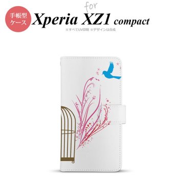 【手帳型 スマホ カバー ケース】【SO02K】【エクスペリア XZ1】手帳型 ケース SO-02K スマホ カバー Xperia XZ1 Compact エクスペリア 青い鳥 紫×赤 nk-004s-so02k-dr1293【メール便送料無料】