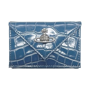 ヴィヴィアンウエストウッド Vivienne Westwood 財布 三つ折り財布 小銭入れ付き 5115002EW L0098 K403 クロコ型押し ミニ財布 レディース BLUE ブルー