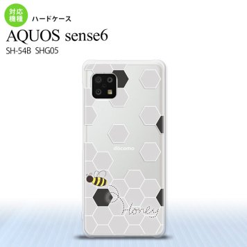 SH-54B SHG05 AQUOS sense6 スマホケース ハードケース ハニー クリア 黒 メンズ レディース nk-sens6-1690