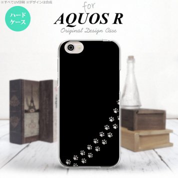 【SH03J】【スマホケース/スマホカバー】【アクオス R】SH03J スマホケース AQUOS R SH-03J カバー アクオス R 猫(足跡) 黒×クリア nk-sh03j-421【メール便送料無料】