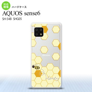 SH-54B SHG05 AQUOS sense6 スマホケース ハードケース ハニー クリア 薄黄 メンズ レディース nk-sens6-1689