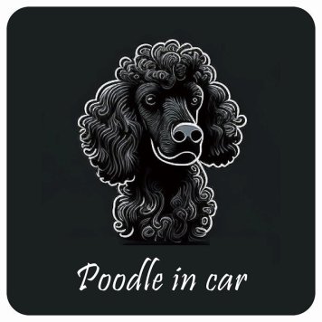 ドッグ カーステッカー イラスト付 Dog in Car プードル Aタイプ セーフティサイン 犬種別 正方形 13x13cm シール リア あおり運転対策 Dog Sticker 屋外 屋内 防水 かわいい おしゃれ 安全対策 カーサイン