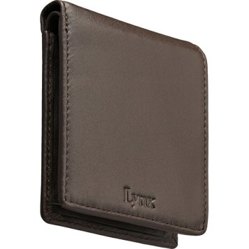 冬の贈り物ご挨拶  二つ折り財布 リンクス ダークブラウン 11.5×2.5×9.5cm